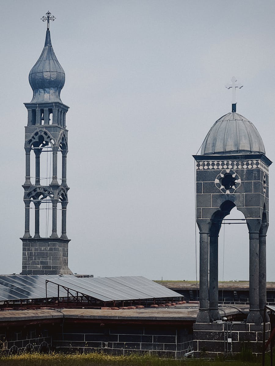 Solar PV panels on a UK religious building — heritage-friendly black-on-black installation